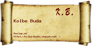 Kolbe Buda névjegykártya